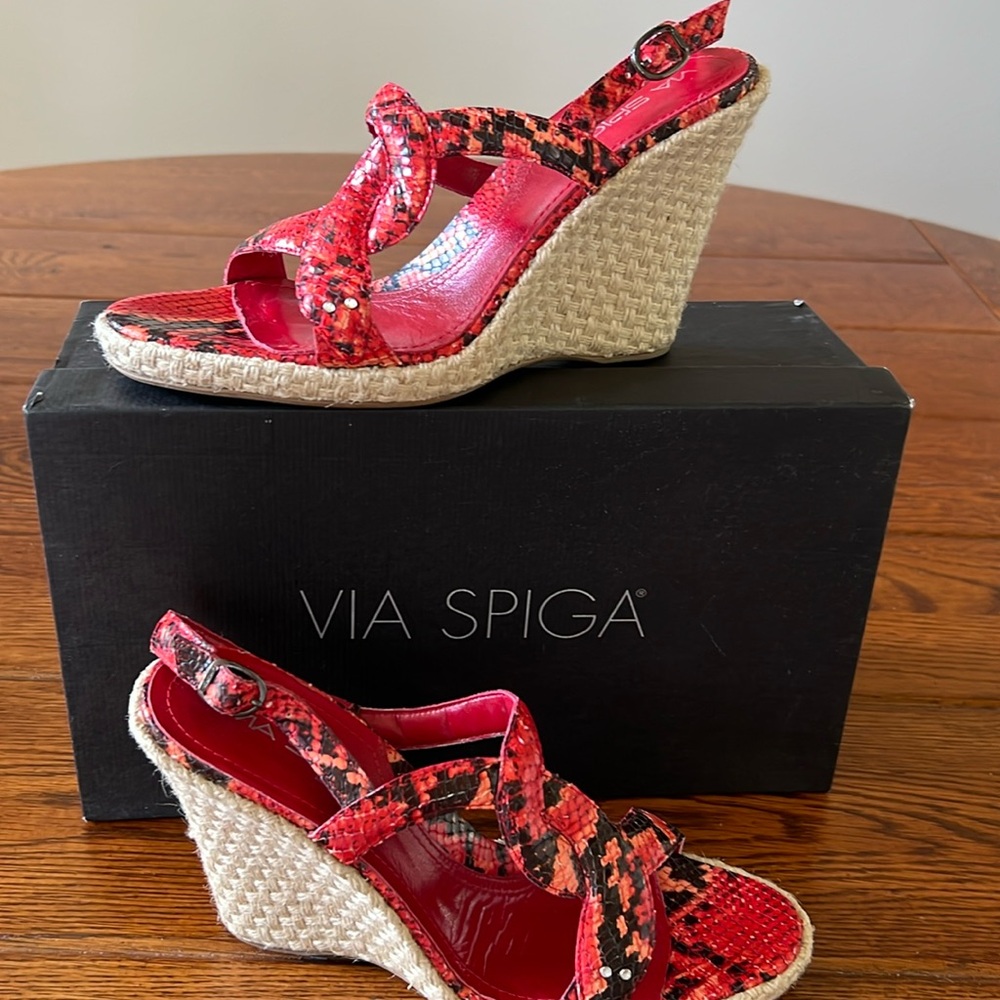Via Spiga red wedge, size 8 1/2 M